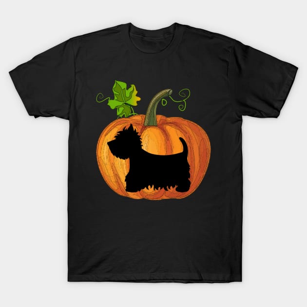 Westie in pumpkin T-Shirt by Flavie Kertzmann